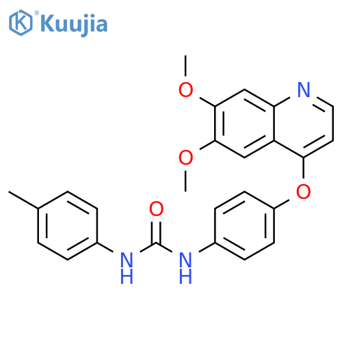 Urea, N-[4-[(6,7-dimethoxy-4-quinolinyl)oxy]phenyl]-N'-(4-methylphenyl)- structure