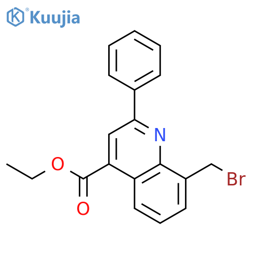 4-QUINOLINECARBOXYLIC ACID, 8-(BROMOMETHYL)-2-PHENYL-, ETHYL ESTER structure