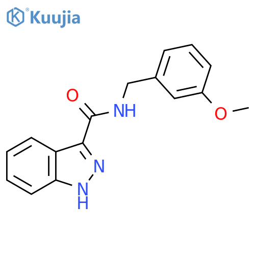 N-(3-methoxyphenyl)methyl-1H-indazole-3-carboxamide structure