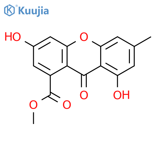 3,8-Dihydroxy-6-methyl-9-oxo-9H-xanthene-1-carboxylic acid methyl ester structure