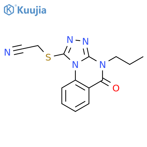2-({5-oxo-4-propyl-4H,5H-[1,2,4]triazolo[4,3-a]quinazolin-1-yl}sulfanyl)acetonitrile structure