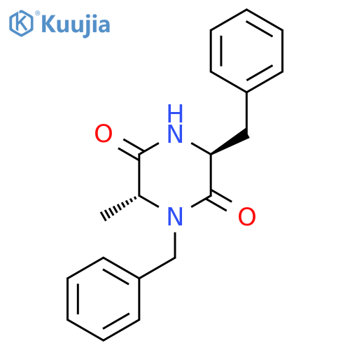 2,5-Piperazinedione, 6-methyl-1,3-bis(phenylmethyl)-, (3S,6R)- structure
