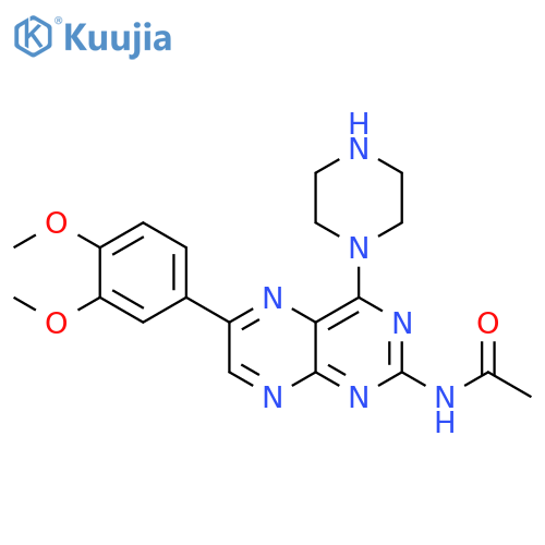 Acetamide, N-[6-(3,4-dimethoxyphenyl)-4-(1-piperazinyl)-2-pteridinyl]- structure