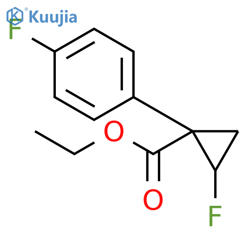 CYCLOPROPANECARBOXYLIC ACID, 2-FLUORO-1-(4-FLUOROPHENYL)-, ETHYL ESTER structure
