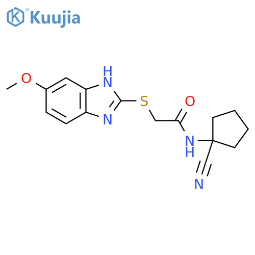 N-(1-cyanocyclopentyl)-2-[(5-methoxy-1H-1,3-benzodiazol-2-yl)sulfanyl]acetamide structure