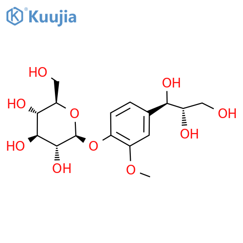 β-D-Glucopyranoside, 2-methoxy-4-[(1S,2S)-1,2,3-trihydroxypropyl]phenyl structure