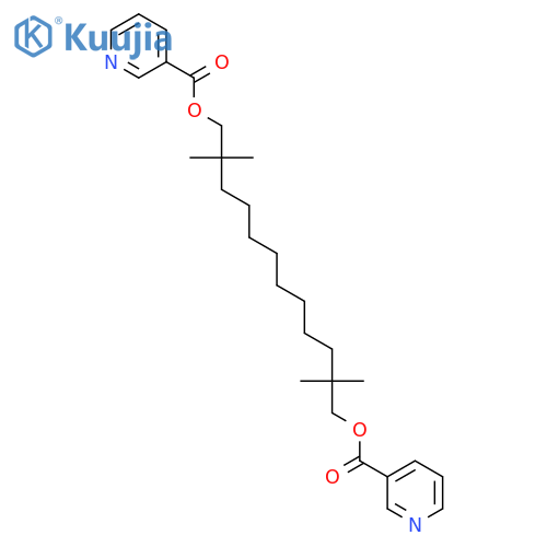 2,2,11,11-tetramethyldodecane-1,12-diyl dipyridine-3-carboxylate structure