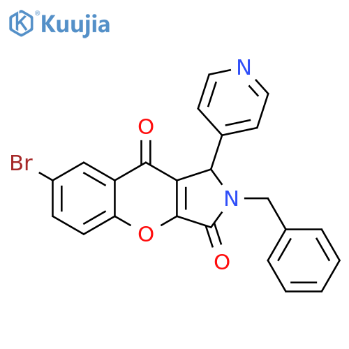 2-benzyl-7-bromo-1-(pyridin-4-yl)-1H,2H,3H,9H-chromeno2,3-cpyrrole-3,9-dione structure