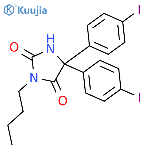 2,4-Imidazolidinedione, 3-butyl-5,5-bis(4-iodophenyl)- structure