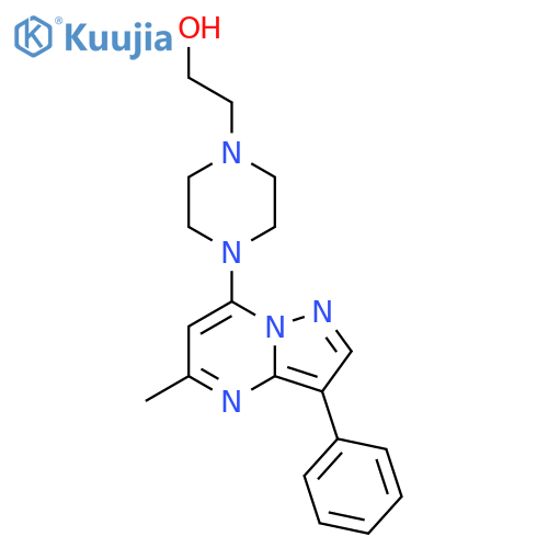 2-(4-{5-methyl-3-phenylpyrazolo1,5-apyrimidin-7-yl}piperazin-1-yl)ethan-1-ol structure