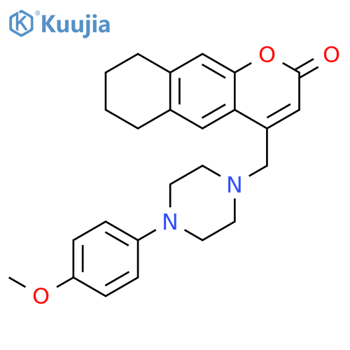 4-{4-(4-methoxyphenyl)piperazin-1-ylmethyl}-2H,6H,7H,8H,9H-cyclohexagchromen-2-one structure
