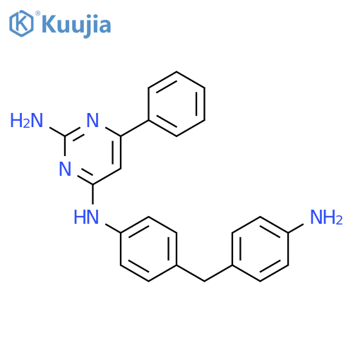 2,4-PYRIMIDINEDIAMINE, N4-[4-[(4-AMINOPHENYL)METHYL]PHENYL]-6-PHENYL- structure