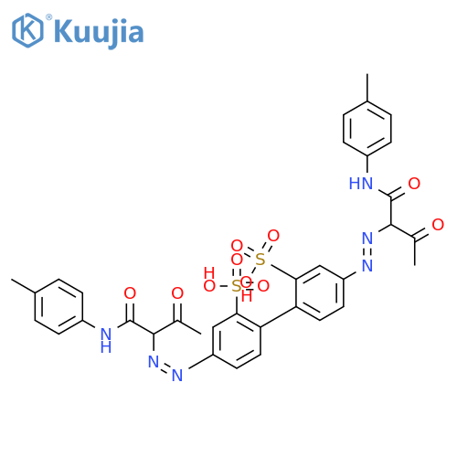 [1,1'-Biphenyl]-2,2'-disulfonicacid, 4,4'-bis[2-[1-[[(4-methylphenyl)amino]carbonyl]-2-oxopropyl]diazenyl]- structure