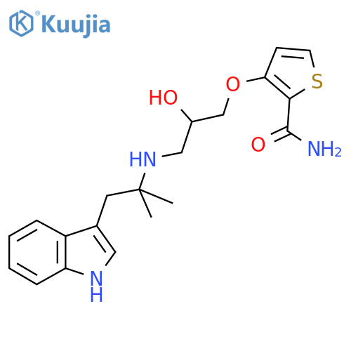 2-Thiophenecarboxamide,3-[2-hydroxy-3-[[2-(1H-indol-3-yl)-1,1-dimethylethyl]amino]propoxy]- structure
