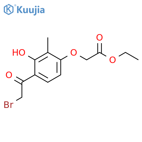 Acetic acid, [4-(bromoacetyl)-3-hydroxy-2-methylphenoxy]-, ethyl ester structure