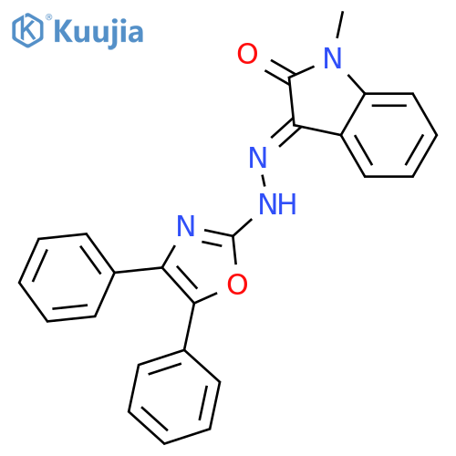 1H-Indole-2,3-dione, 1-methyl-, 3-[(4,5-diphenyl-2-oxazolyl)hydrazone] structure
