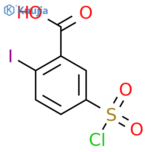 BENZOIC ACID, 5-(CHLOROSULFONYL)-2-IODO- structure