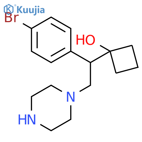 Cyclobutanol, 1-[1-(4-bromophenyl)-2-(1-piperazinyl)ethyl]- structure