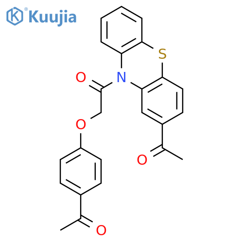 10H-PHENOTHIAZINE, 2-ACETYL-10-[(4-ACETYLPHENOXY)ACETYL]- structure
