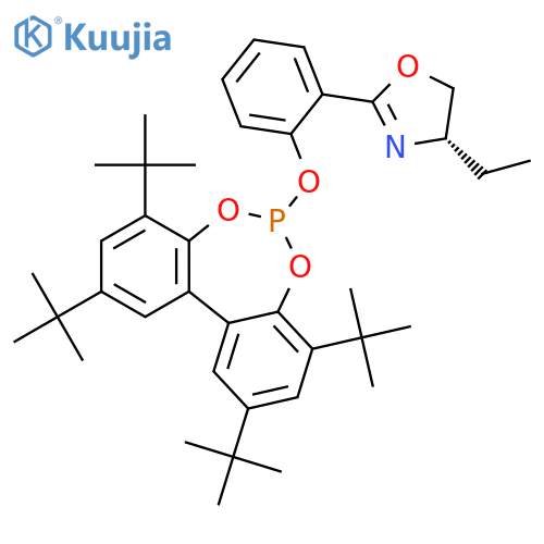 Oxazole, 4-ethyl-4,5-dihydro-2-[2-[[2,4,8,10-tetrakis(1,1-dimethylethyl)dibenzo[d,f][1,3,2]dioxaphosphepin-6-yl]oxy]phenyl]-, (4S)- structure