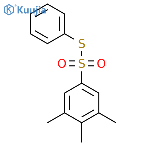 BENZENESULFONOTHIOIC ACID, 3,4,5-TRIMETHYL-, S-PHENYL ESTER structure