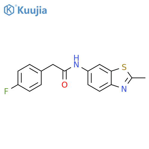 2-(4-fluorophenyl)-N-(2-methyl-1,3-benzothiazol-6-yl)acetamide structure
