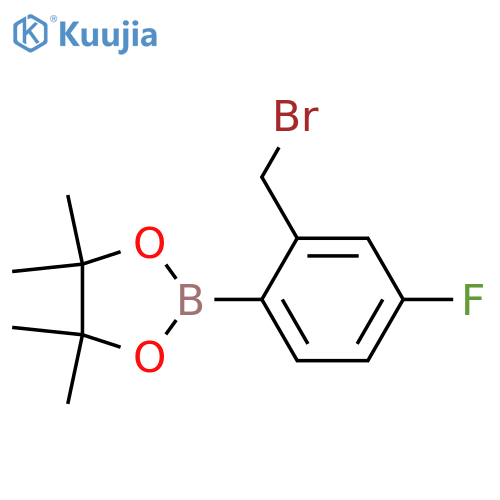 2-(2-(Bromomethyl)-4-fluorophenyl)-4,4,5,5-tetramethyl-1,3,2-dioxaborolane structure