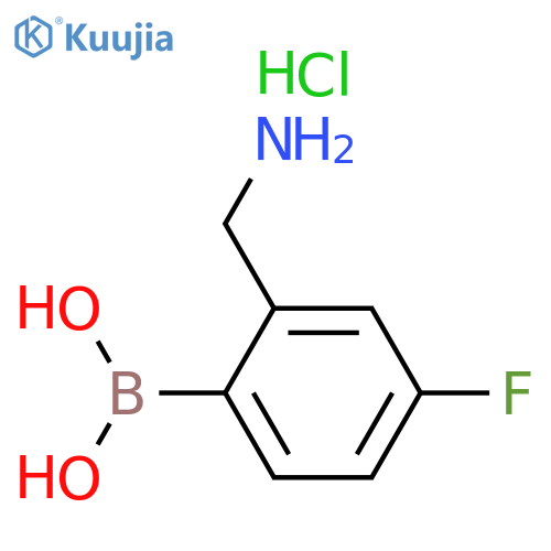 2-Aminomethyl-4-fluorophenylboronic acid, hydrochloride structure