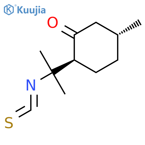 CYCLOHEXANONE, 2-(1-ISOTHIOCYANATO-1-METHYLETHYL)-5-METHYL-, (2S,5R)- structure