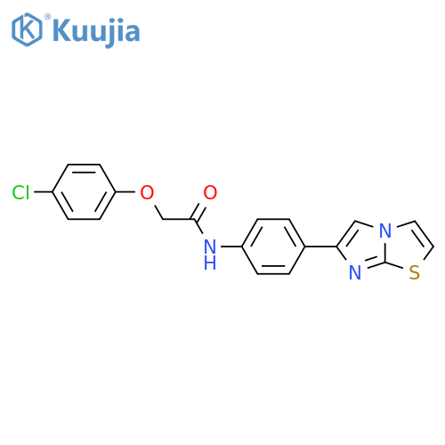 2-(4-chlorophenoxy)-N-(4-{imidazo2,1-b1,3thiazol-6-yl}phenyl)acetamide structure