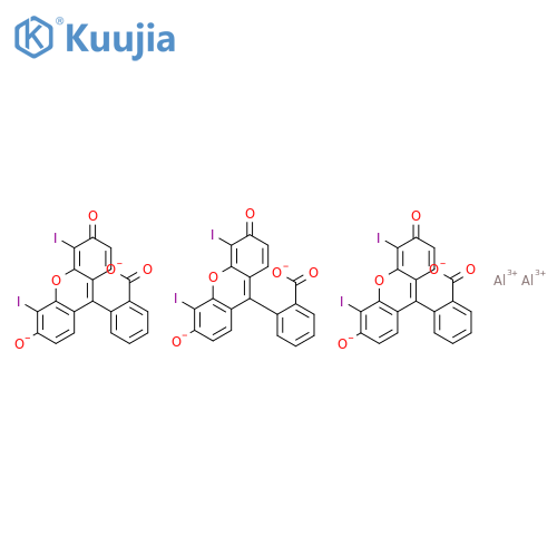 dialuminium tris[2-(4,5-diiodo-6-oxido-3-oxo-xanthen-9-yl)benzoate structure