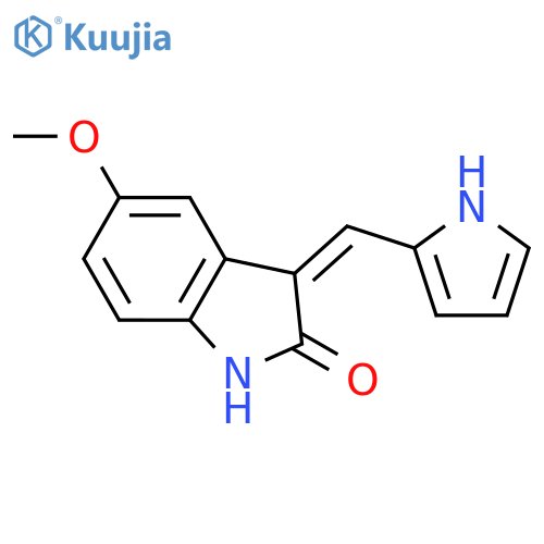 2H-INDOL-2-ONE, 1,3-DIHYDRO-5-METHOXY-3-(1H-PYRROL-2-YLMETHYLENE)- structure