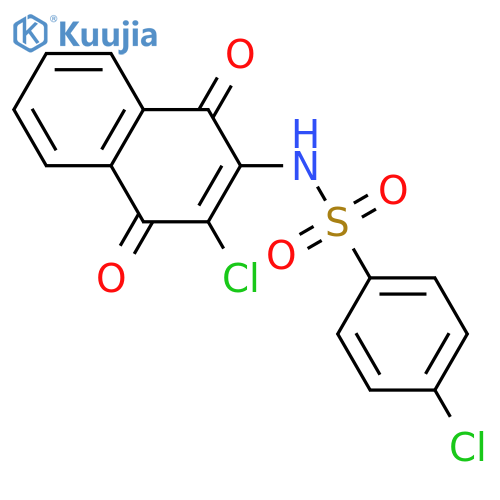 4-chloro-N-(3-chloro-1,4-dioxo-1,4-dihydronaphthalen-2-yl)benzene-1-sulfonamide structure