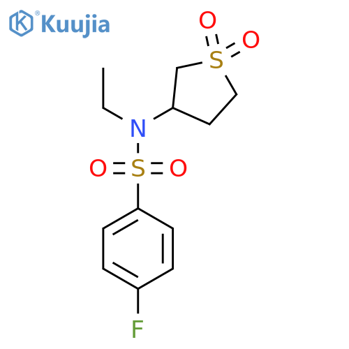 N-(1,1-dioxo-1lambda6-thiolan-3-yl)-N-ethyl-4-fluorobenzene-1-sulfonamide structure