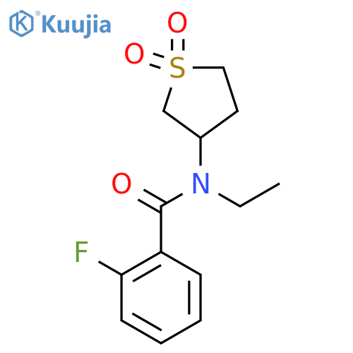 N-(1,1-dioxo-1lambda6-thiolan-3-yl)-N-ethyl-2-fluorobenzamide structure