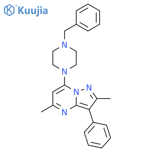 1-benzyl-4-{2,5-dimethyl-3-phenylpyrazolo1,5-apyrimidin-7-yl}piperazine structure