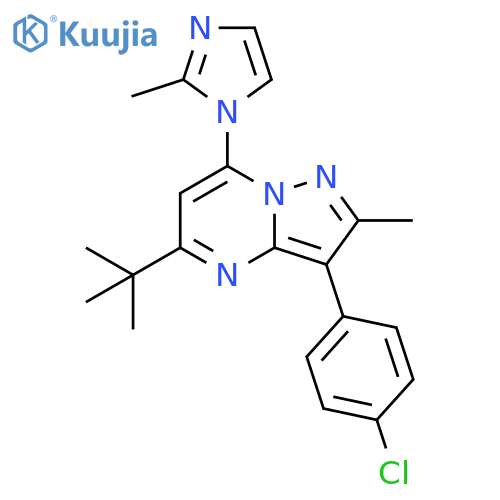 1-5-tert-butyl-3-(4-chlorophenyl)-2-methylpyrazolo1,5-apyrimidin-7-yl-2-methyl-1H-imidazole structure