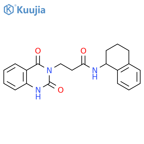 3-(2,4-dioxo-1,2,3,4-tetrahydroquinazolin-3-yl)-N-(1,2,3,4-tetrahydronaphthalen-1-yl)propanamide structure