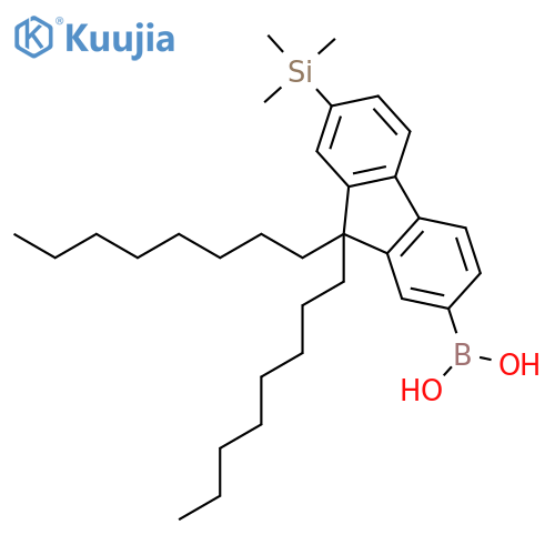 Boronic acid, [9,9-dioctyl-7-(trimethylsilyl)-9H-fluoren-2-yl]- structure