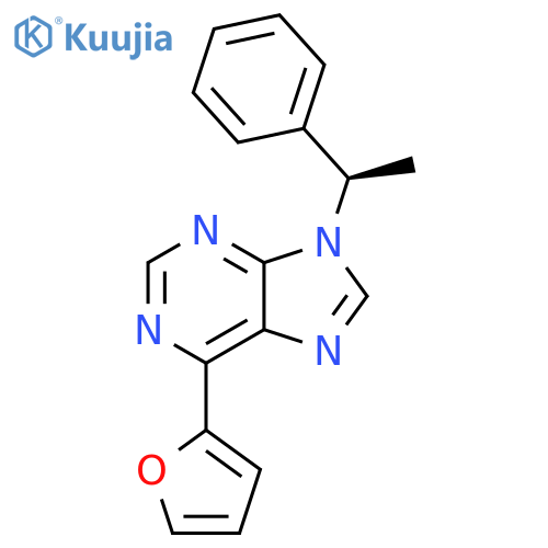 9H-Purine, 6-(2-furanyl)-9-[(1R)-1-phenylethyl]- structure