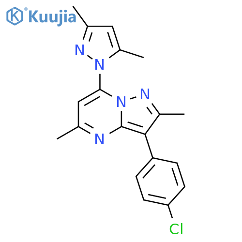 1-3-(4-chlorophenyl)-2,5-dimethylpyrazolo1,5-apyrimidin-7-yl-3,5-dimethyl-1H-pyrazole structure