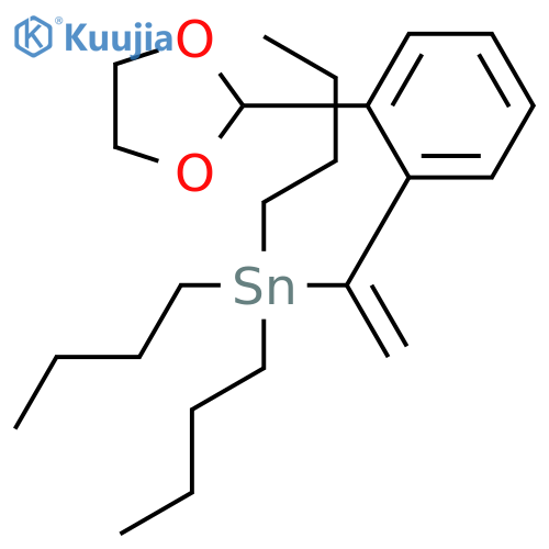 Stannane, tributyl[1-[2-(1,3-dioxolan-2-yl)phenyl]ethenyl]- structure