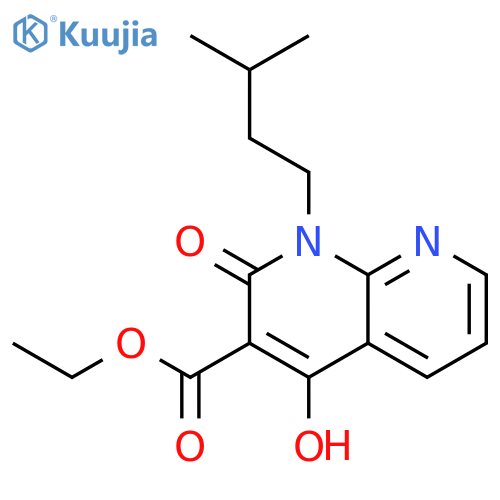 Ethyl 4-hydroxy-1-isopentyl-2-oxo-1,2-dihydro-1,8-naphthyridine-3-carboxylate structure