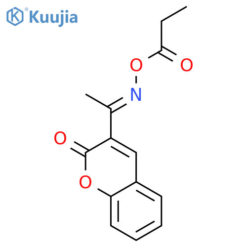 2H-1-BENZOPYRAN-2-ONE, 3-[1-[(1-OXOPROPOXY)IMINO]ETHYL]- structure