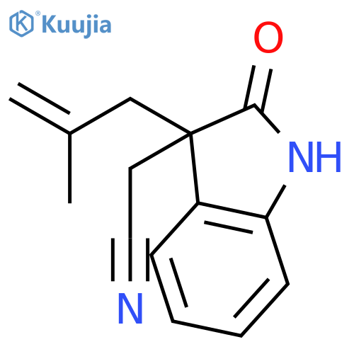 1H-INDOLE-3-ACETONITRILE, 2,3-DIHYDRO-3-(2-METHYL-2-PROPENYL)-2-OXO- structure