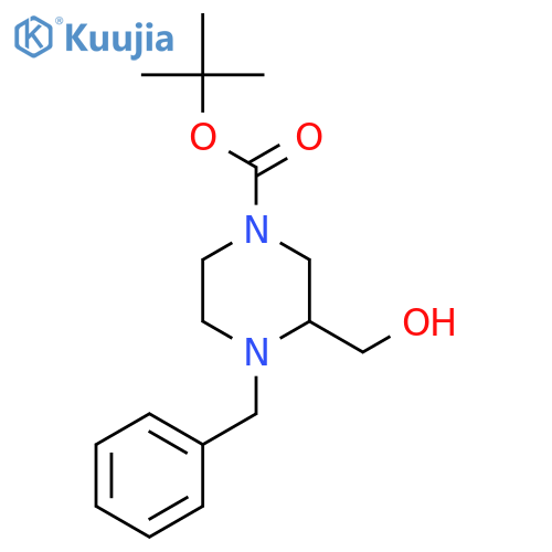 tert-Butyl 4-benzyl-3-(hydroxymethyl)piperazine-1-carboxylate structure