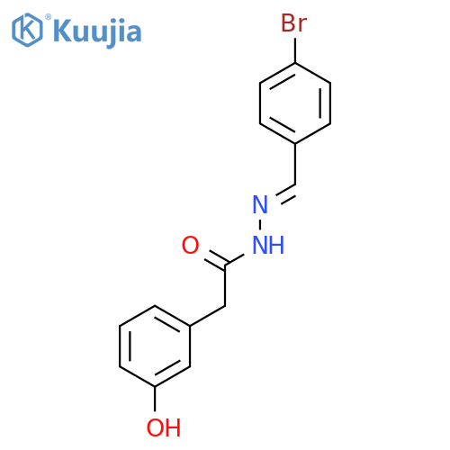 BENZENEACETIC ACID, 3-HYDROXY-, [(4-BROMOPHENYL)METHYLENE]HYDRAZIDE structure