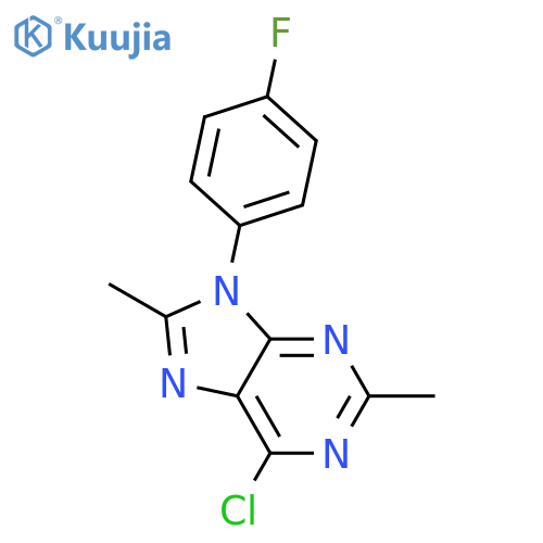 9H-PURINE, 6-CHLORO-9-(4-FLUOROPHENYL)-2,8-DIMETHYL- structure