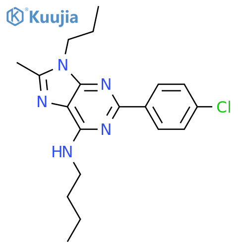 9H-Purin-6-amine, N-butyl-2-(4-chlorophenyl)-8-methyl-9-propyl- structure