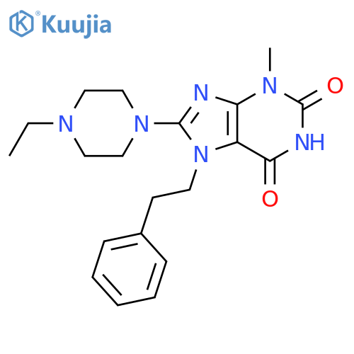 8-(4-ethylpiperazin-1-yl)-3-methyl-7-(2-phenylethyl)-2,3,6,7-tetrahydro-1H-purine-2,6-dione structure